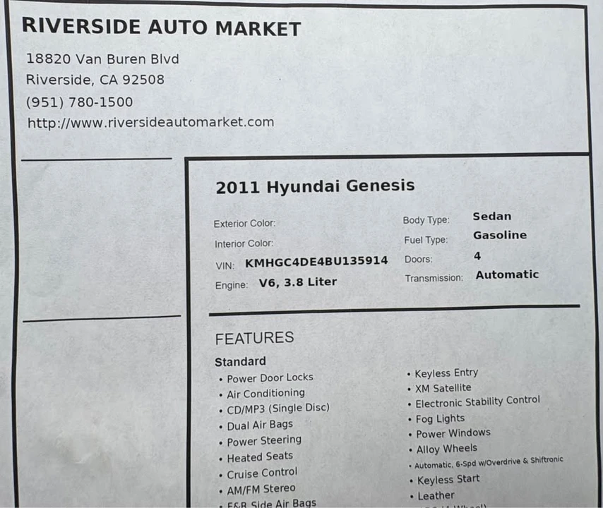 2011 Hyundai Genesis - Image 14 of 16