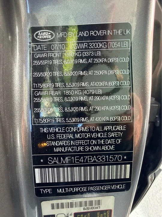 2011 Land Rover Range Rover L322 - Image 9 of 12