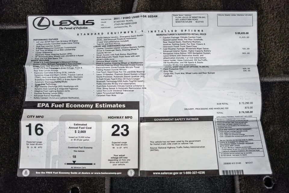 2011 Lexus LS 4th Gen - Image 14 of 17