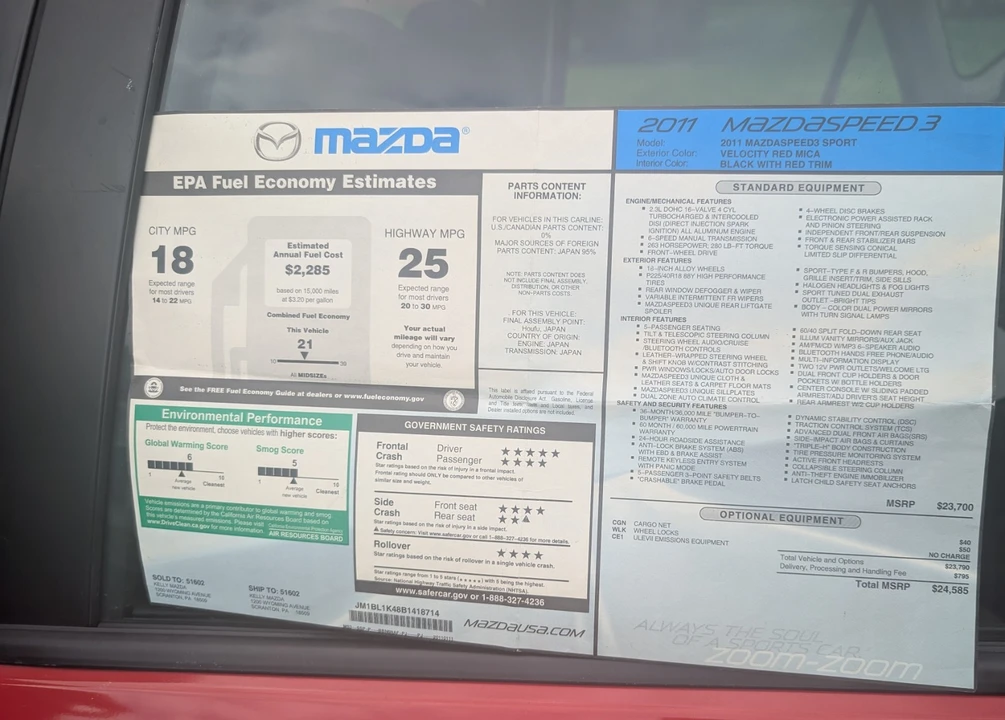 2011 Mazda Mazdaspeed 3 2nd Gen - Image 16 of 17
