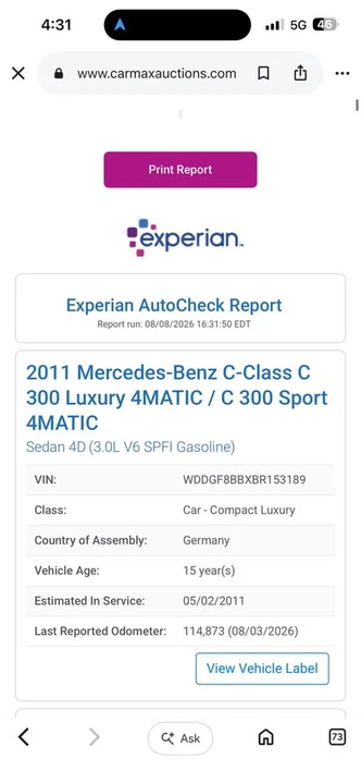 2011 Mercedes-Benz W204 C-Class - Image 12 of 14