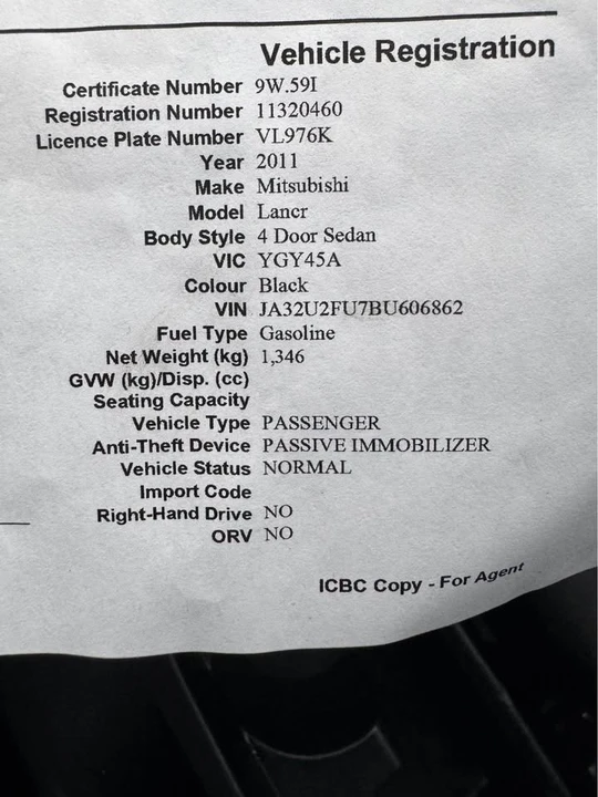 2011 Mitsubishi Lancer 9th Gen - Image 14 of 14