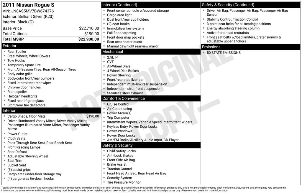 2011 Nissan Rogue - Image 4 of 7