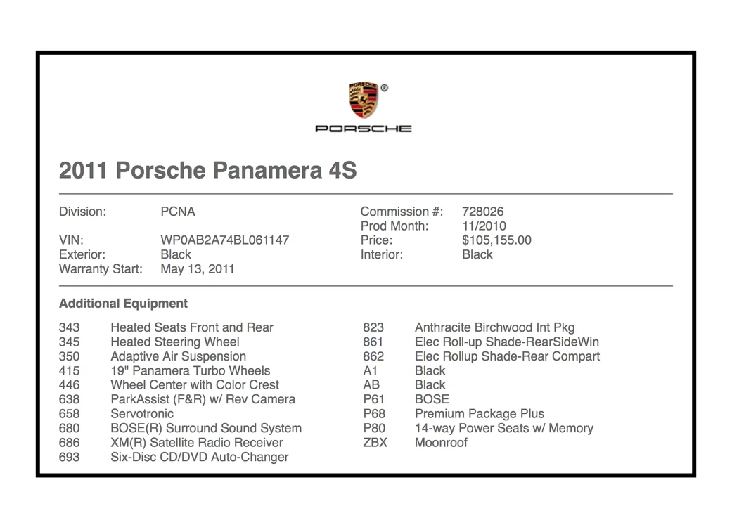 2011 Porsche 970 Panamera 4S - Image 8 of 8