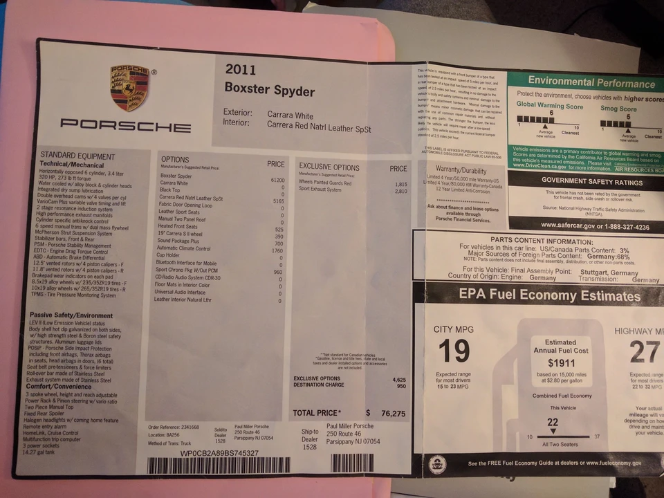2011 Porsche 987 Boxster Spyder - Image 3 of 10