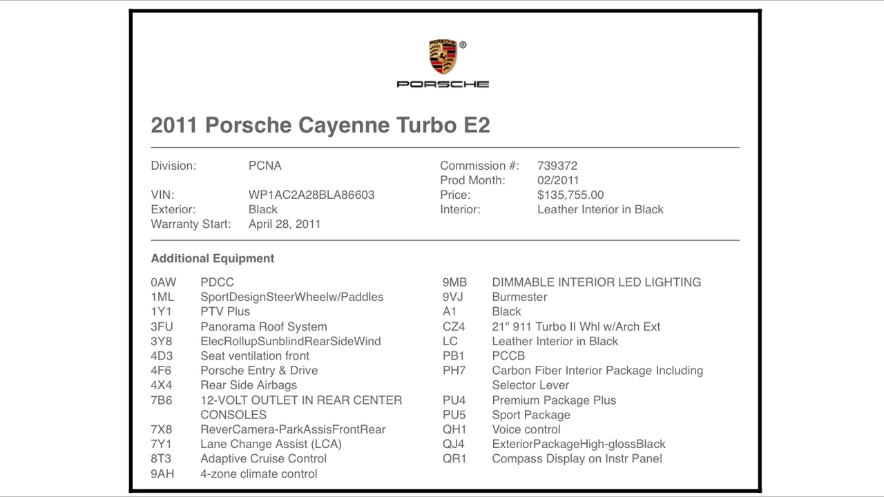 2011 Porsche 958 Cayenne Turbo - Image 18 of 18
