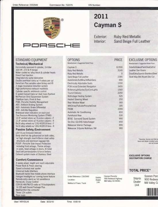 2011 Porsche 987 Cayman S - Image 6 of 8