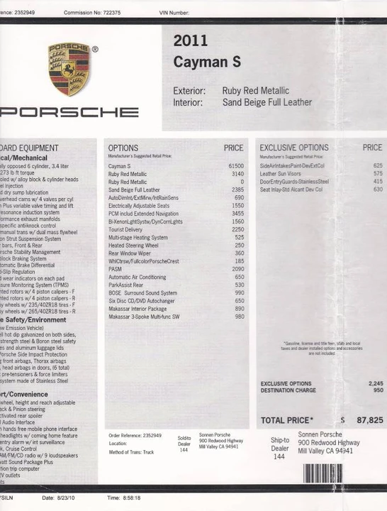 2011 Porsche 987 Cayman S - Image 8 of 8