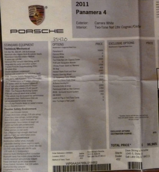 2011 Porsche 970 Panamera - Image 3 of 19