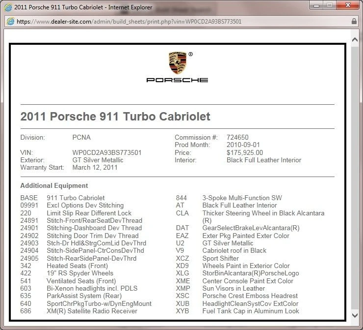 2011 Porsche 997 Turbo - Image 17 of 17