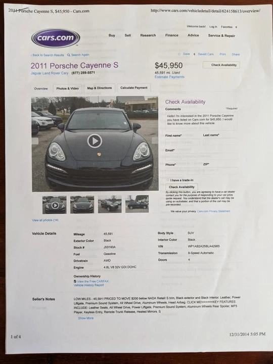 2011 Porsche 958 Cayenne S - Image 13 of 14