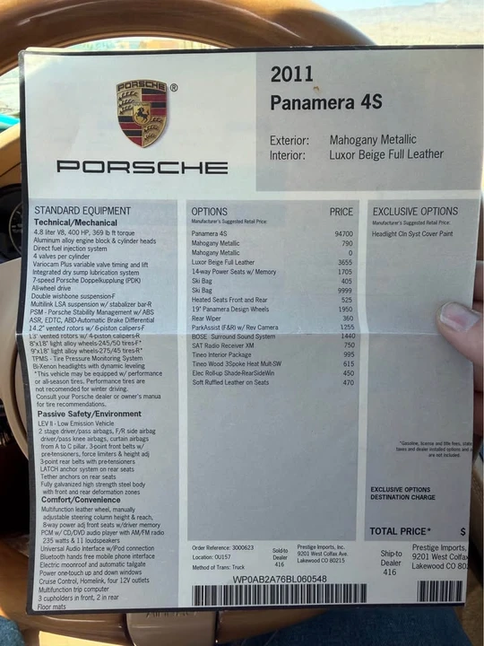 2011 Porsche 970 Panamera 4S - Image 2 of 11
