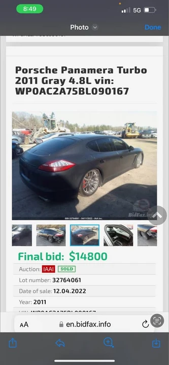 2011 Porsche 970 Panamera Turbo - Image 8 of 9