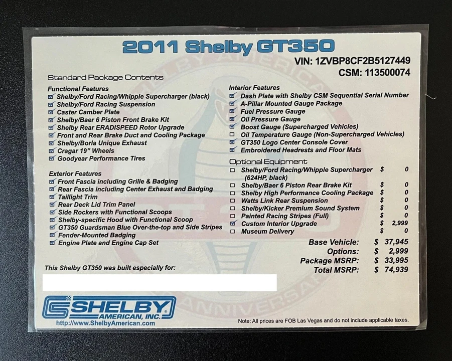 2011 Shelby GT350 - Image 21 of 21