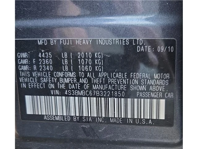 2011 Subaru Legacy 5th Gen - Image 10 of 11