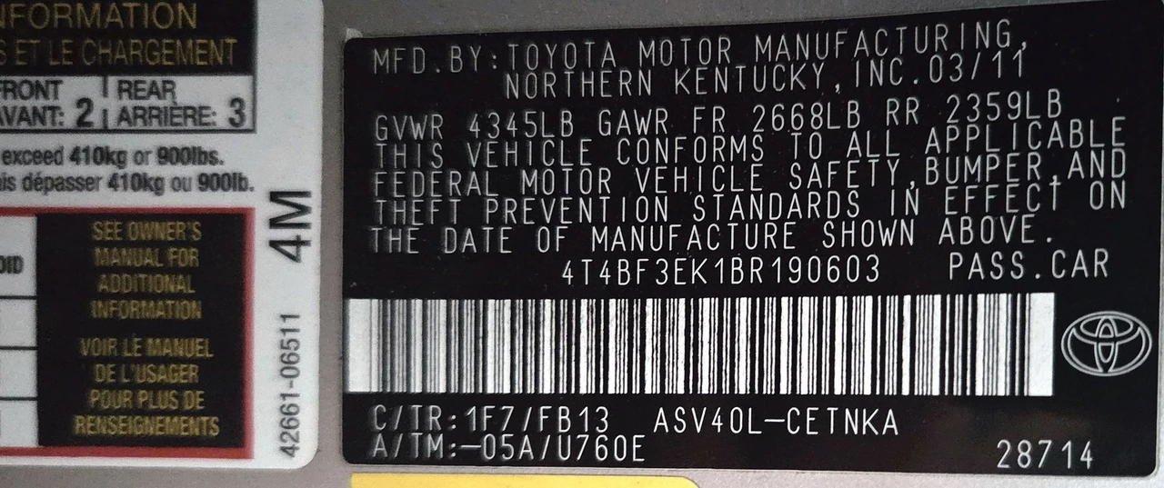 2011 Toyota Camry 6th Gen - Image 9 of 9
