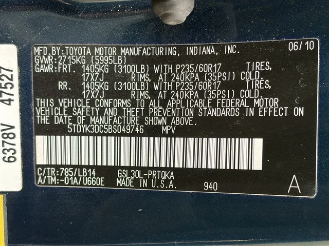 2011 Toyota Sienna 3rd Gen - Image 19 of 31