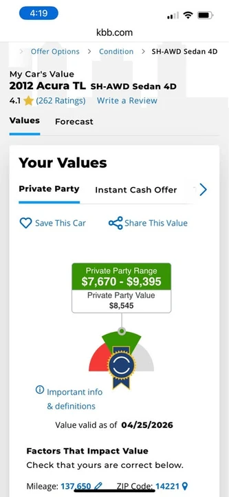 2012 Acura TL 4th Gen - Image 12 of 13