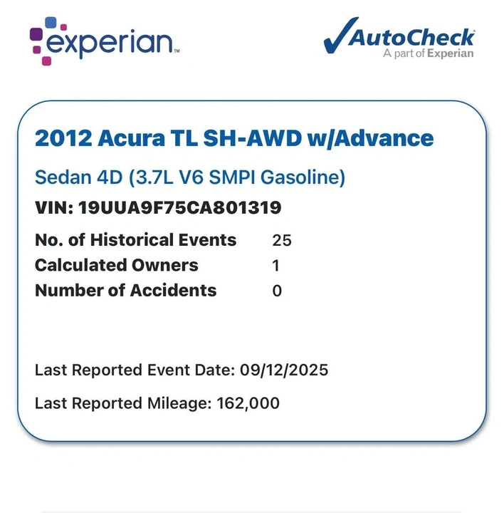 2012 Acura TL 4th Gen - Image 8 of 8