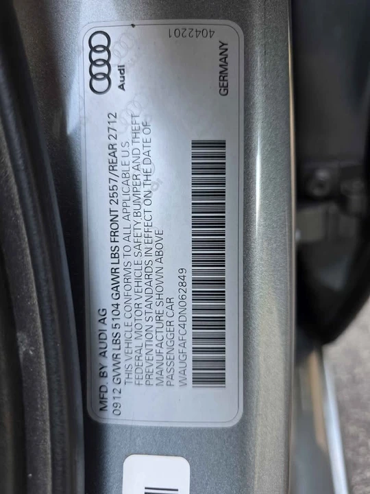 2012 Audi C7 A6 - Image 14 of 14