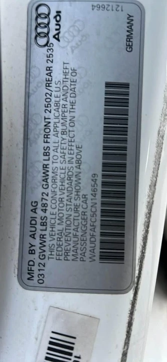 2012 Audi C7 A6 - Image 16 of 16
