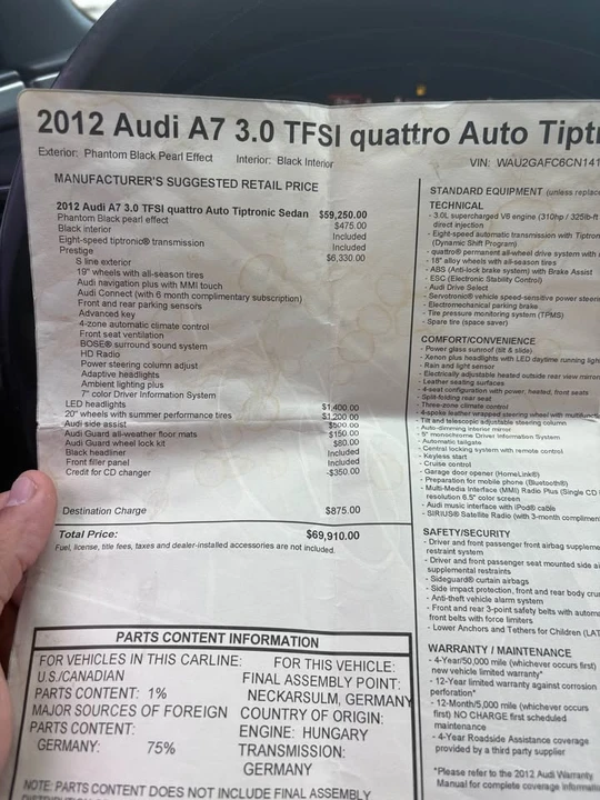 2012 Audi C7 A7 - Image 9 of 9