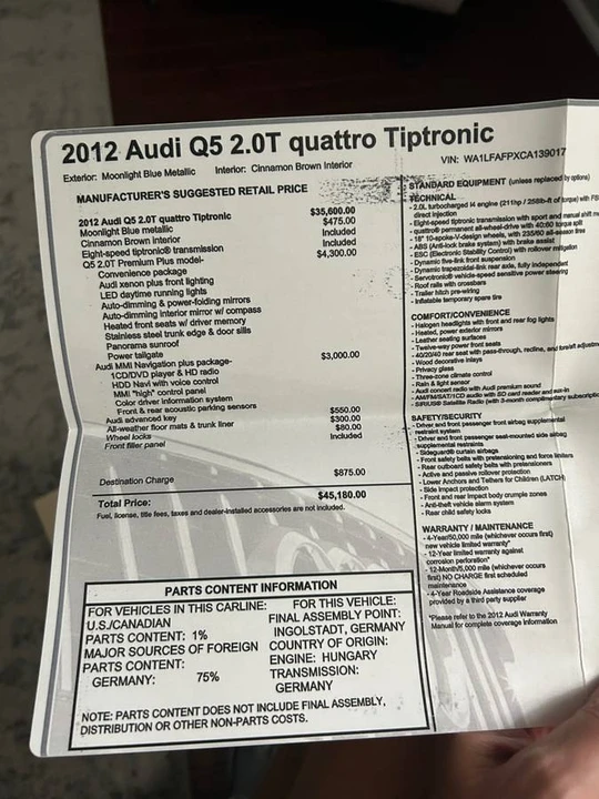 2012 Audi 8R Q5 - Image 18 of 20