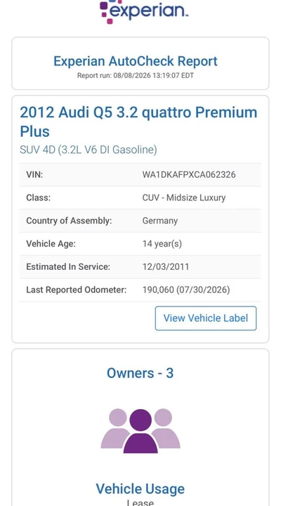 2012 Audi 8R Q5 - Image 13 of 13