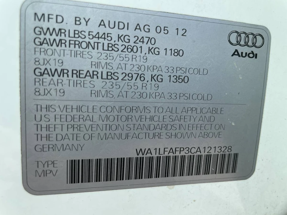 2012 Audi 8R Q5 - Image 11 of 16