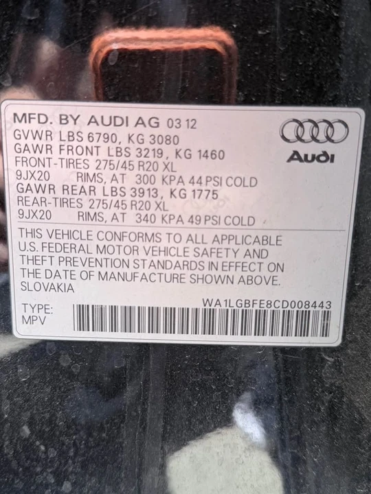 2012 Audi 4L Q7 - Image 19 of 20