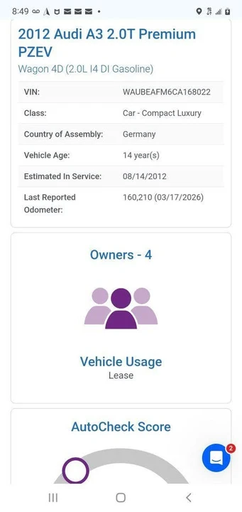 2012 Audi 8P A3 - Image 10 of 10