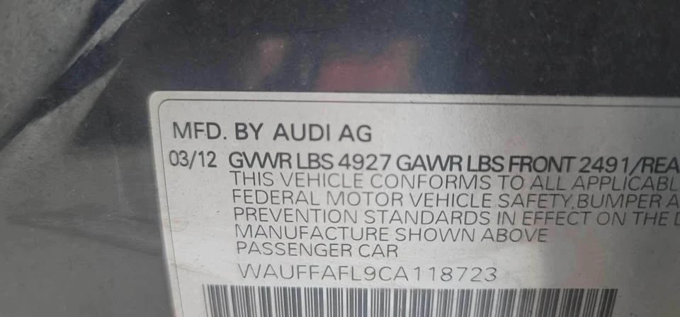 2012 Audi B8 A4 - Image 8 of 8