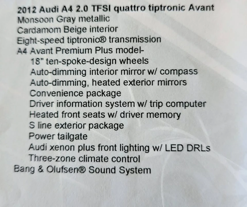 2012 Audi B8 A4 - Image 10 of 10