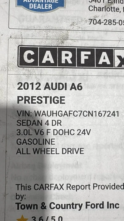2012 Audi C7 A6 - Image 5 of 5