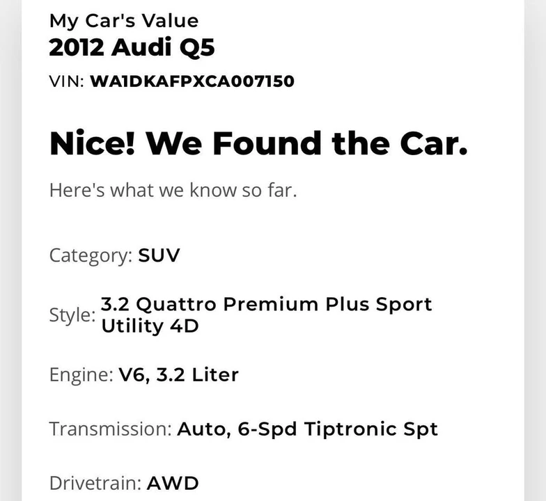 2012 Audi 8R Q5 - Image 9 of 9