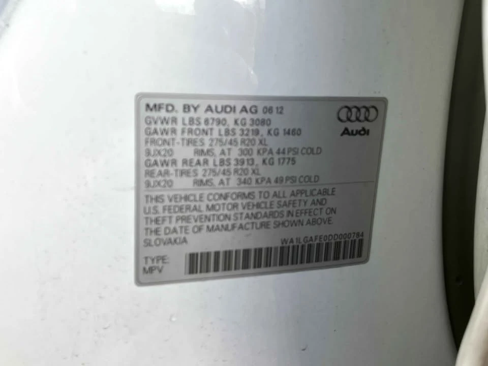 2012 Audi 4L Q7 - Image 2 of 9