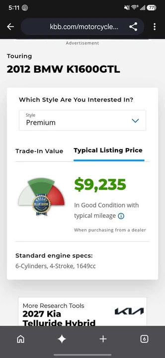 2012 BMW K1600 - Image 10 of 10