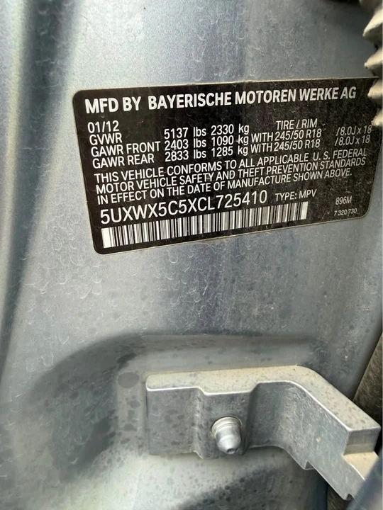 2012 BMW F25 X3 - Image 18 of 18