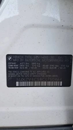 2012 BMW E70 X5 - Image 12 of 15