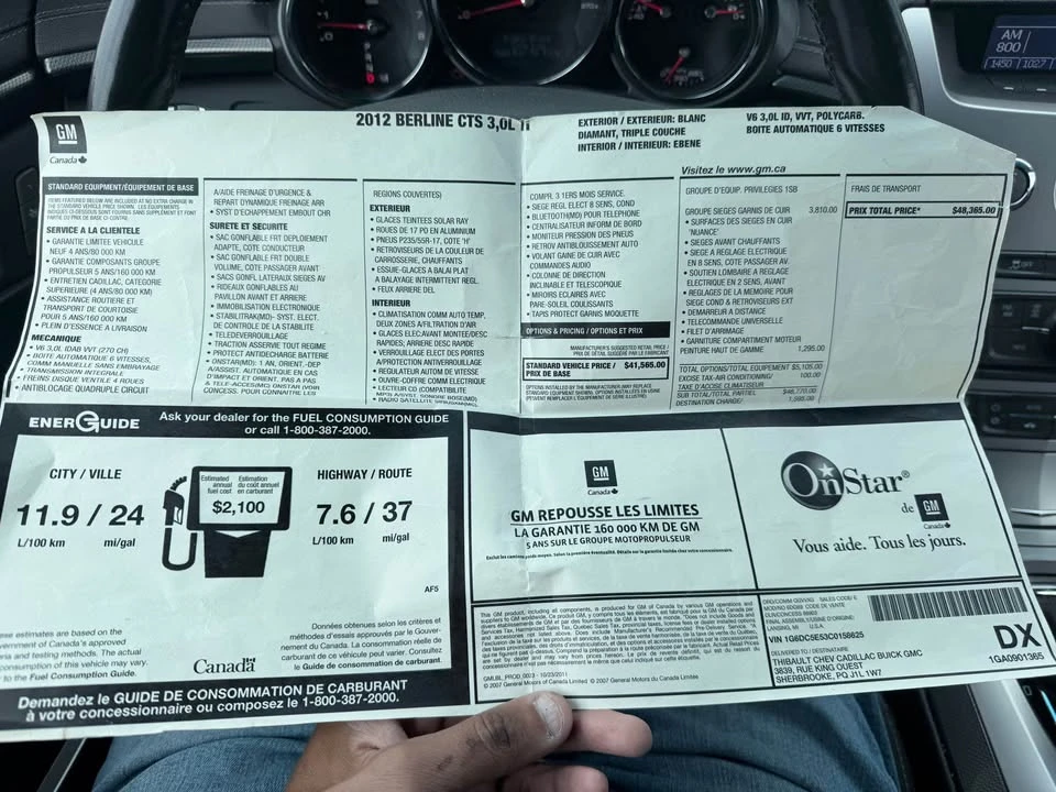 2012 Cadillac CTS 2nd Gen - Image 12 of 12