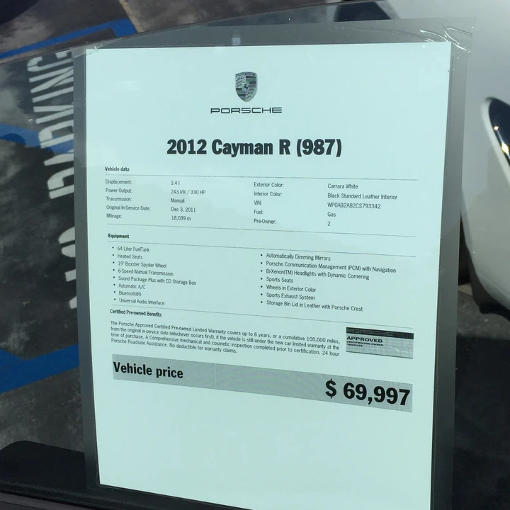 2012 Porsche 987 Cayman R - Image 2 of 7