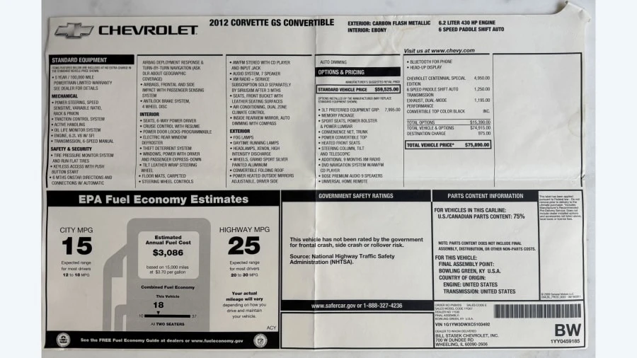 2012 Chevrolet Corvette Callaway - Image 24 of 27