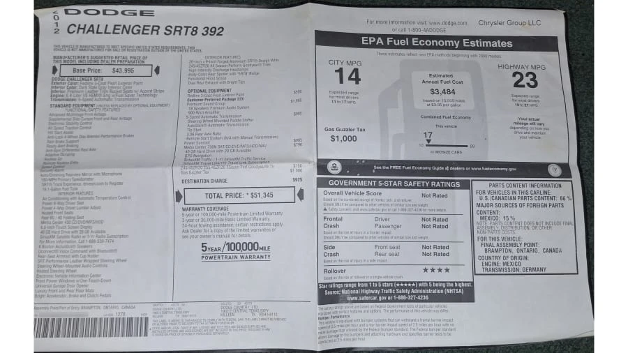 2012 Dodge Challenger SRT8 & 392 3rd Gen - Image 30 of 31