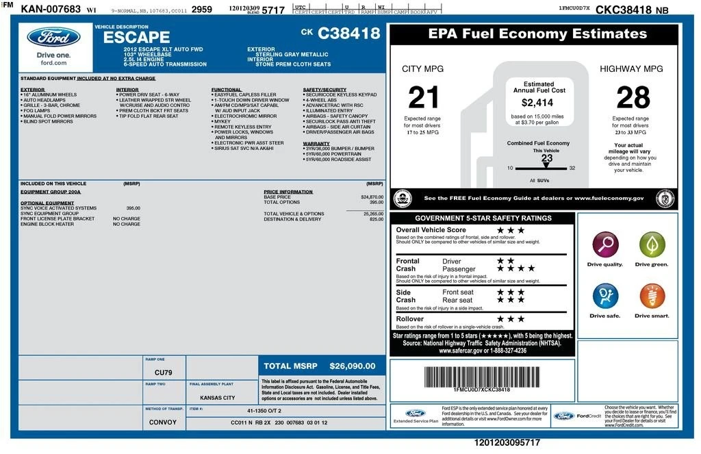 2012 Ford Escape - Image 2 of 2