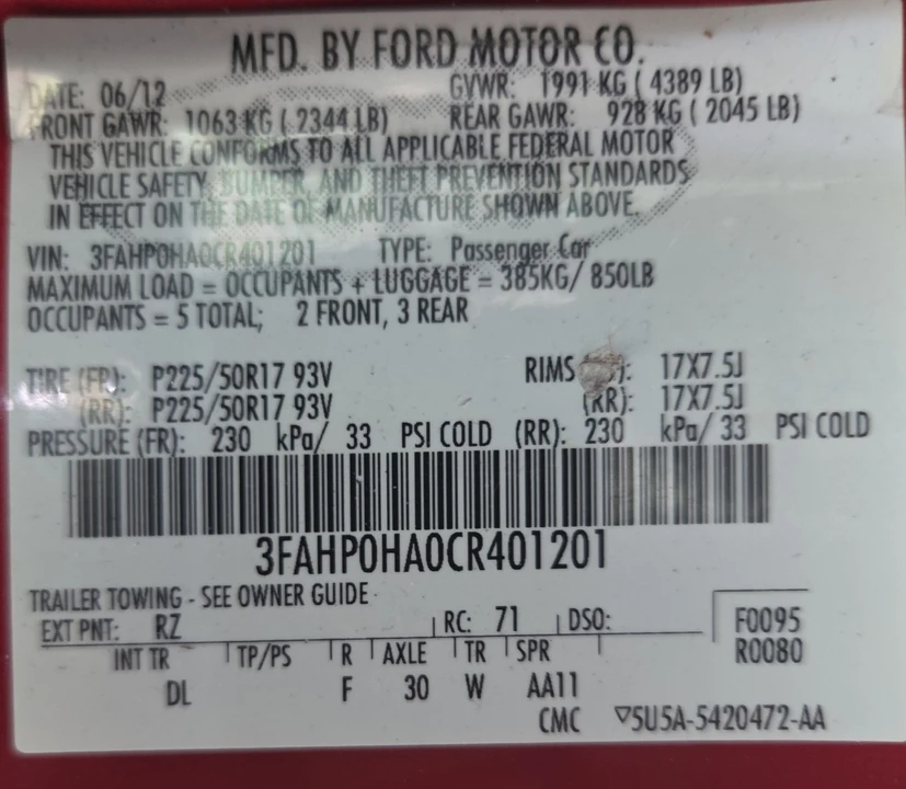 2012 Ford Fusion 1st Gen - Image 9 of 9