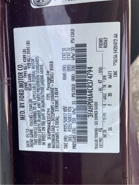 2012 Ford Fusion 1st Gen - Image 2 of 21