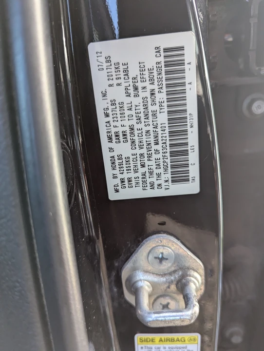 2012 Honda Accord 8th Gen - Image 9 of 11