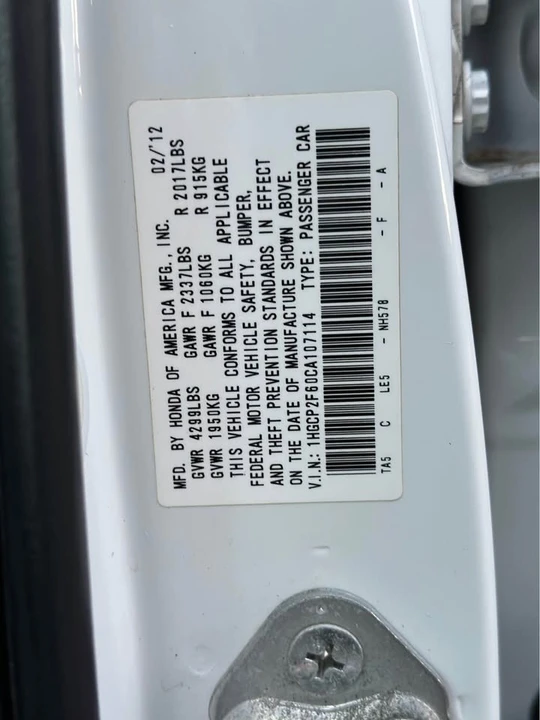 2012 Honda Accord 8th Gen - Image 17 of 17