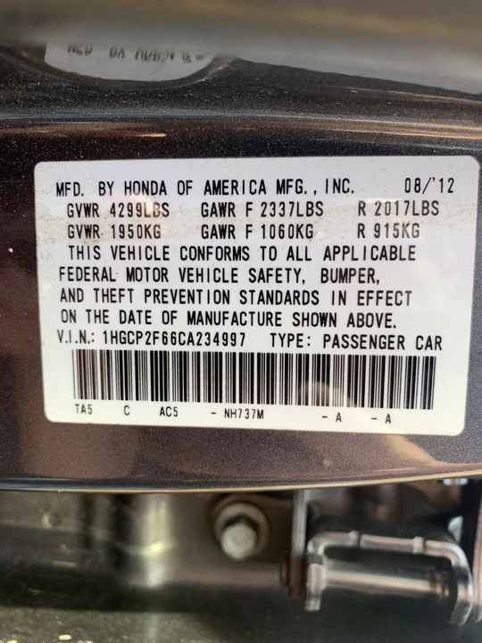 2012 Honda Accord 8th Gen - Image 11 of 11