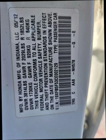 2012 Honda Civic 9th Gen - Image 11 of 21
